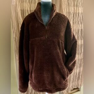 Forever 21 Plush Brown Fleece Jacket. Size M. NWOT